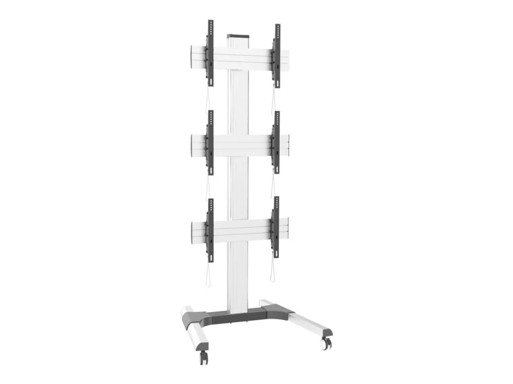 TECHly - Vogn - for 3 LCD displays / video wall - gulvstativ - aluminium - sølv - skjermstørrelse: 32-55