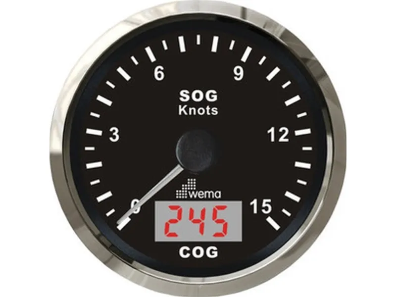 Wema speedometer 15 kn svart RF