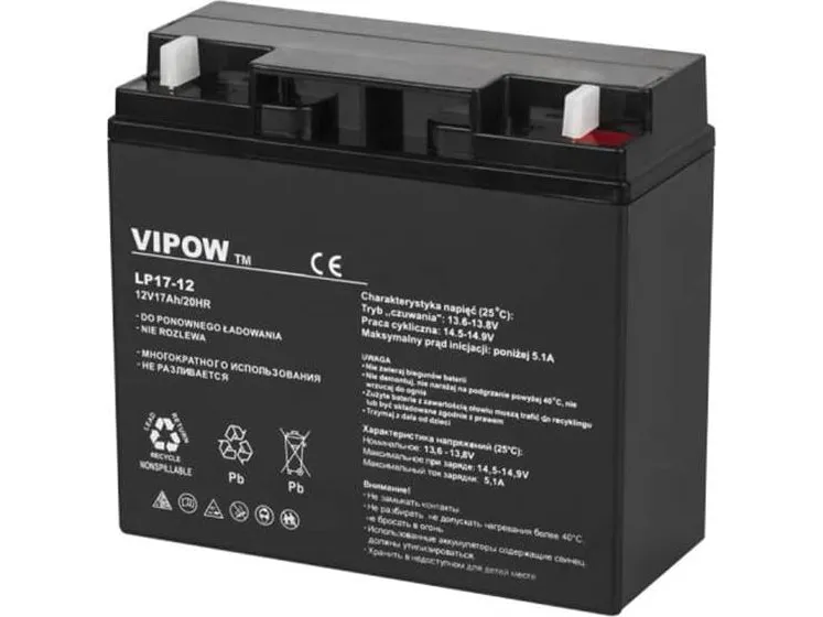 Švino akumuliatorius VIPOW 12V 17Ah