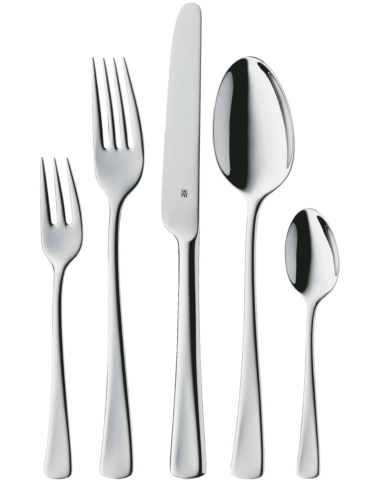 WMF bestikksett WMF Denver, 12 personer, 60 deler, monoblokkkniv, Cromargan rustfritt stål, polert, skinnende, tåler oppvaskmaskin