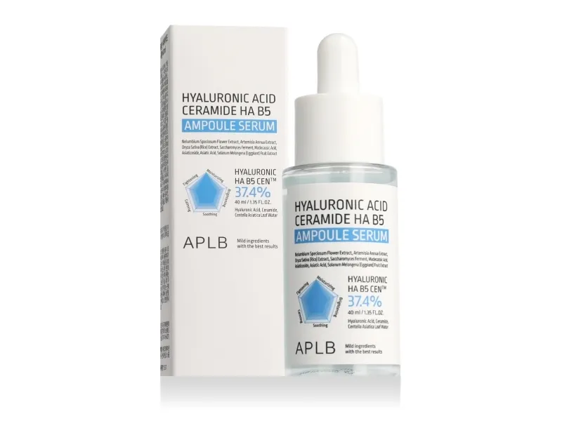 APLB Hyaluronsyre Ceramide Ha B5 ampulle serum, fuktighetsgivende ampulle 40 ml