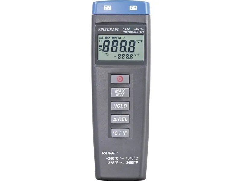 VOLTCRAFT K102 temperaturmålingsutstyr kalibrert (ISO) -200 til +1370 °C, sensortype K