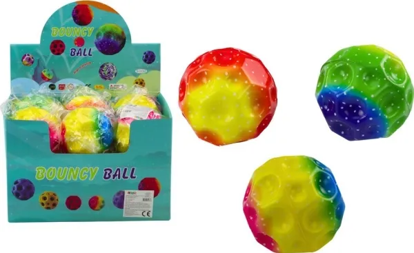 LeanToys selvlysende elteball med fordypninger, fargerik 9,5 cm