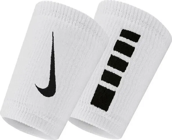 Nike håndledsstropper Elite Doublewide Wristbans 2 stk hvit/svart N1006700101OS