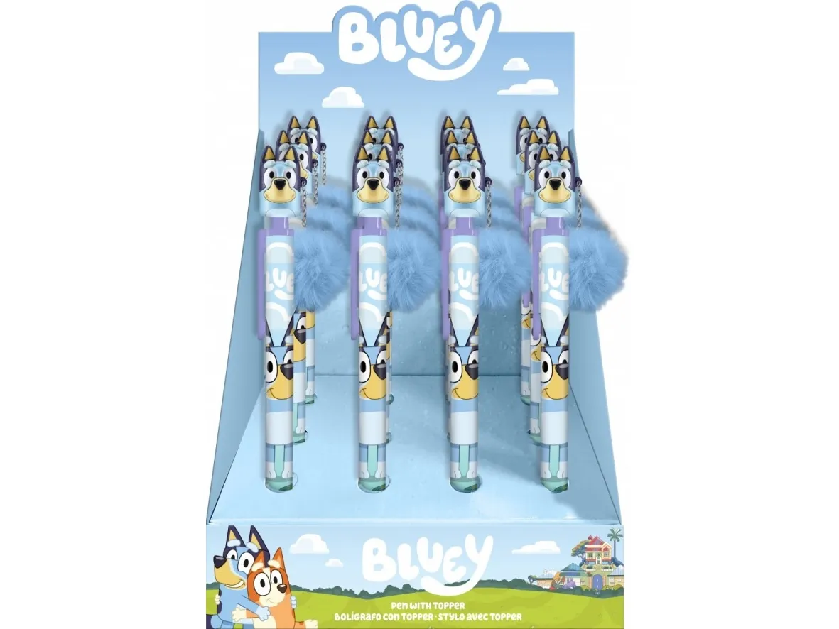 Kids euroswan kulepenn med topp Bluey Display 12 stk