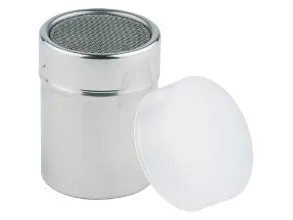 Strødåse rund Ø5.5xH7.5cm 0.15ltr rustfri stål PP låg,10 stk/pk