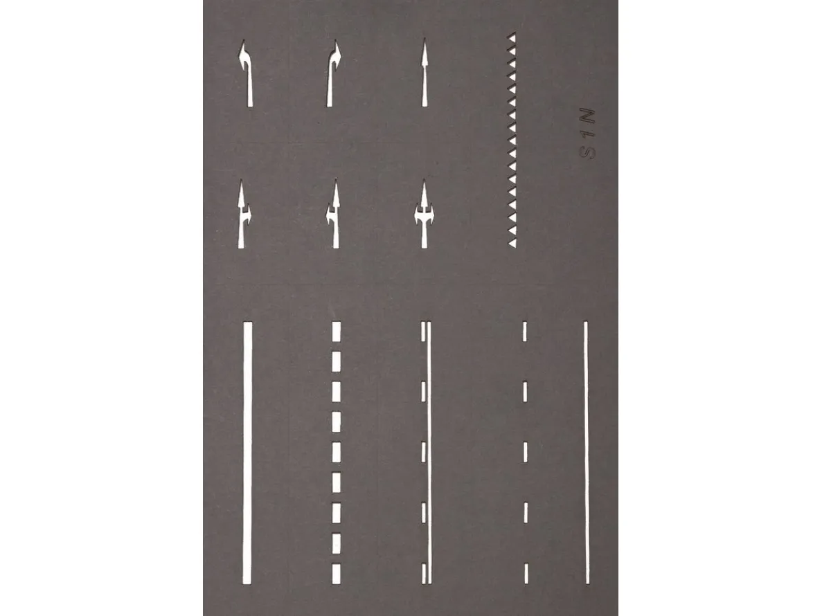 NOCH Street Marking Templates, N (1:160), Grå