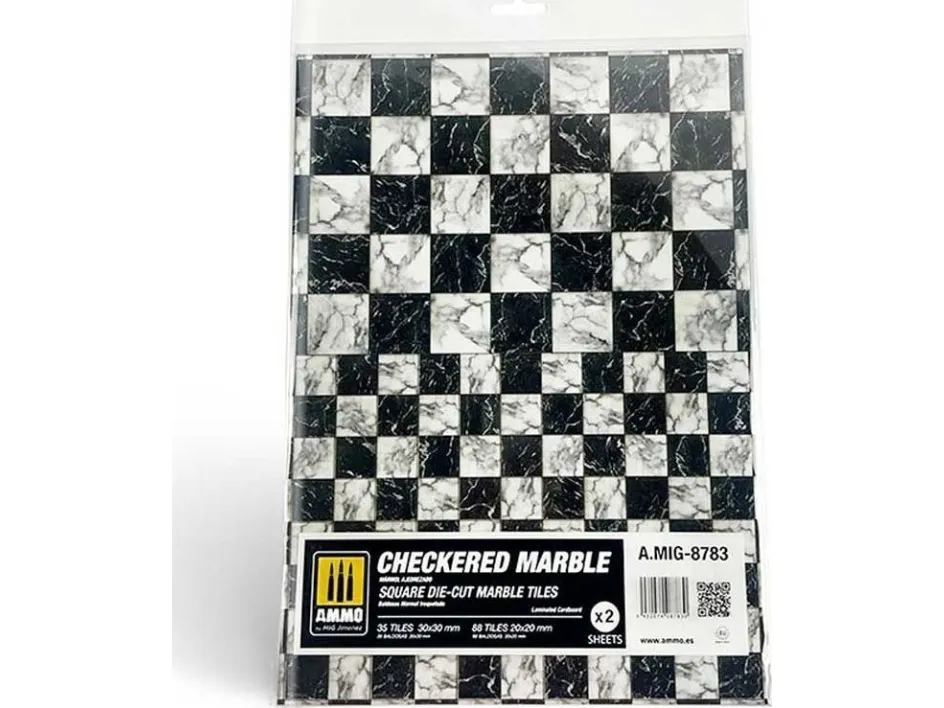 Vallejo Ammo: Checkered Marble - kvadratiske stansede marmorplater (2)