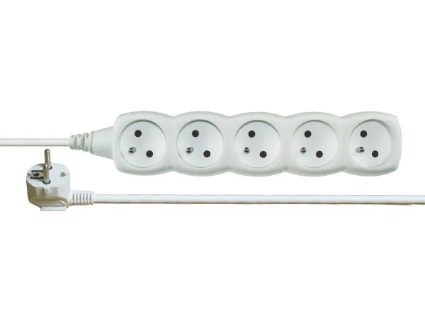 Emos 1902050300, Grunnleggende, Hvit, 5 AC-utganger, 3 m, 250 V, 10 A