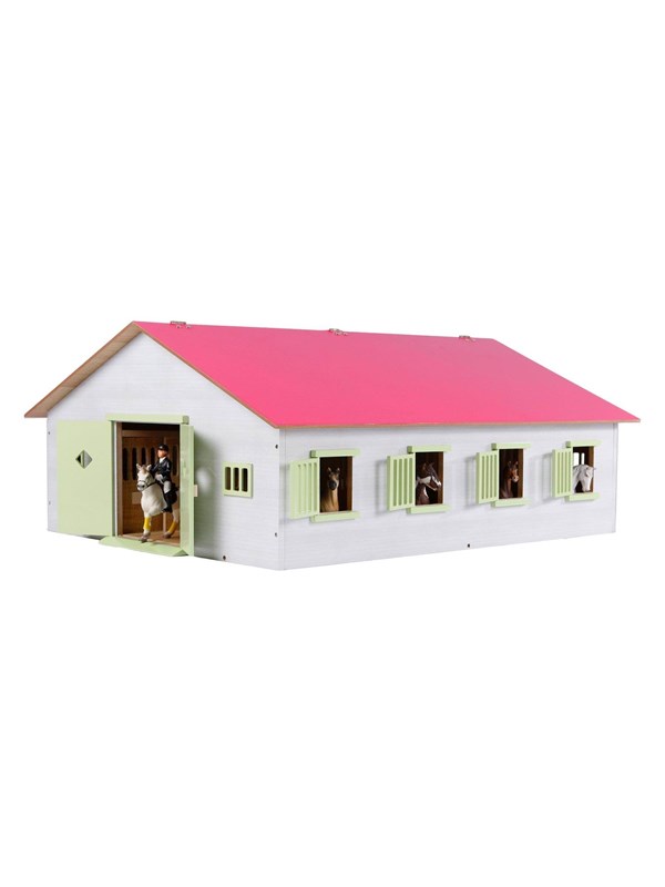 Kids Globe - Horse Stable Pink with 7 Boxes 1:24