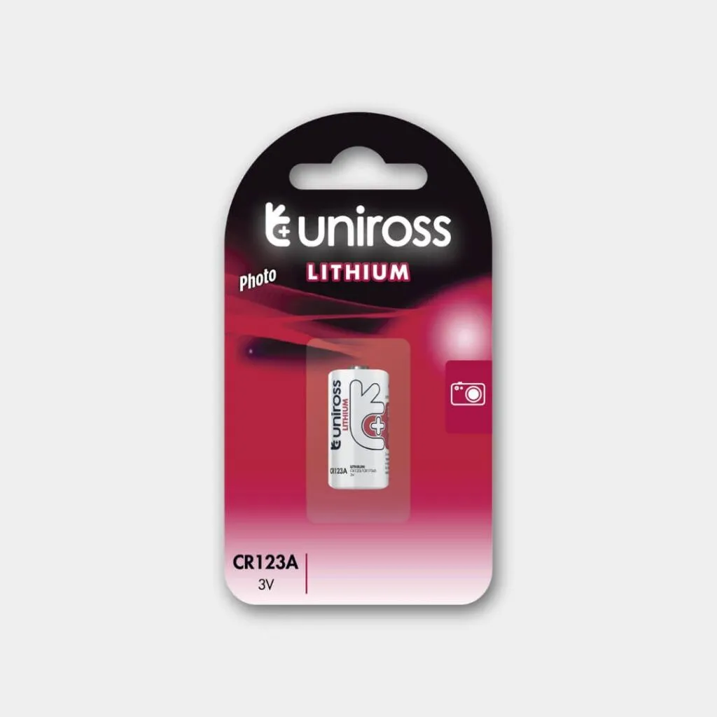 Uniross U1CR123A, Engangsbatteri, CR123A, Lithium, 3 V, 1 stykker, Flerfarget