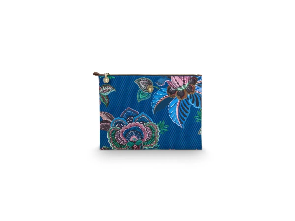 PIP Studio Charly Cosmetic Flat Pouch Large Cece Fiore Blue 30x22x1cm