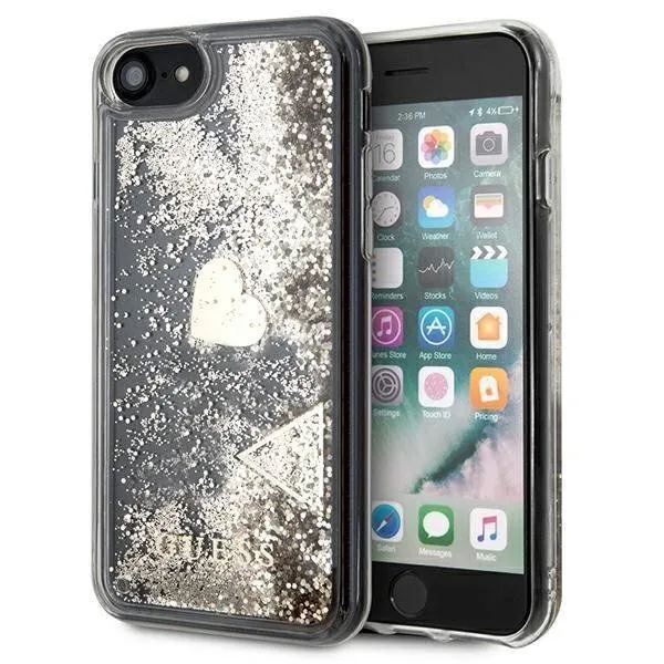 Guess GUOHCI8GLHFLGO hardcase glitter charms til iPhone 7/8/SE 2020 / SE 2022 - gull/gull