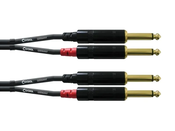 Cordial CFU PP, 2 x 6.35mm, Hankjønn, 2 x 6.35mm, Hankjønn, 3 m, Svart