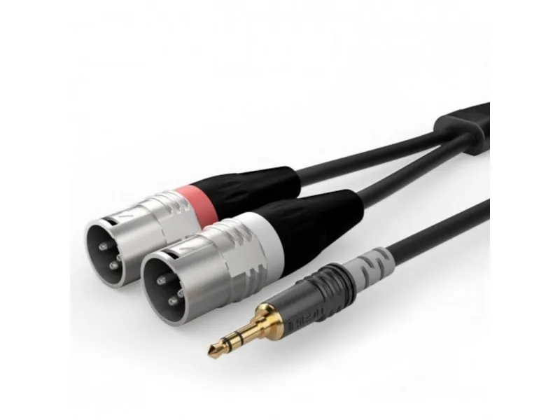 Sommer Cable HBA-3SM2-0300 lydadapterkabel [1x XLR-kontakt 3-polet - 1x Jackkontakt 3,5 mm] 3,00 m sort