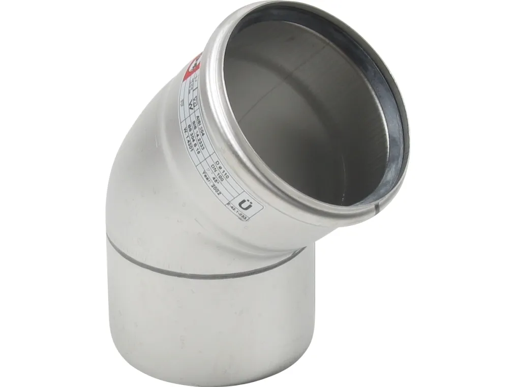 Ø 110 mm x 45° Bøjning rustfri AISI304/EN1.4301 Blücher