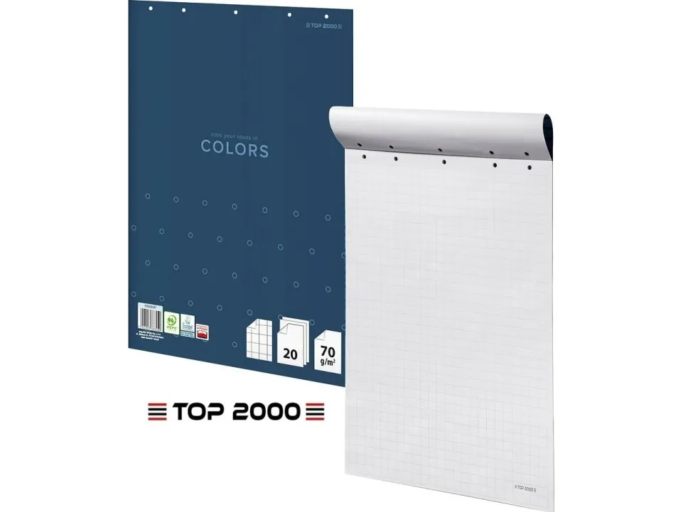 Flipover Top 2000 Flipoverblokk Top 2000 Farger 64x90cm rutenett (20)