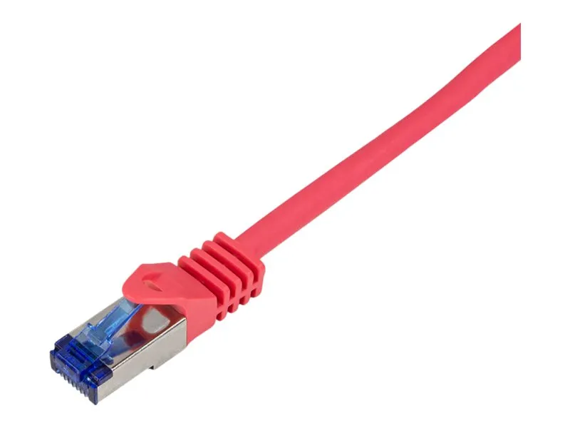 LogiLink Professional Ultraflex - Koblingskabel - RJ-45 (hann) til RJ-45 (hann) - 1 m - 6 mm - S/FTP - CAT 7 (kabel) / CAT 6a (kontakter) - halogenfri, formstøpt, uten hindringer - rød, RAL 3018
