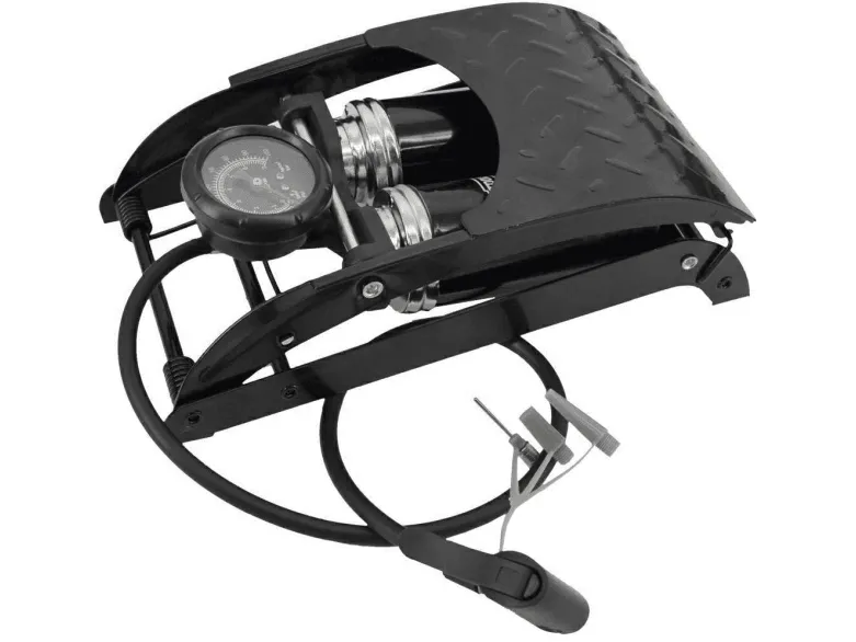 AW-Tools AWTools Dobbelstempelfotpumpe med trykkmåler (AW19315)