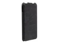 Krusell Tumba Slimcover - Beskyttende deksel for mobiltelefon - lær - årgangssvart - for HTC One