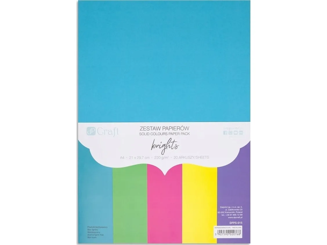 A4-papirsatser 20 ark brights 220 g