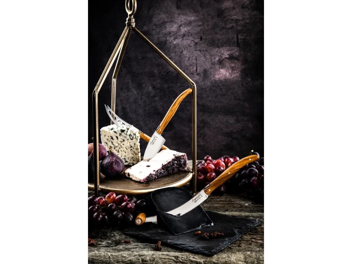 LAGUIOLE Cheese knives Laguiole Olive Wood SET 3 SdV
