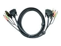 ATEN 2L-7D05UD - Video- / USB / audio-kabel - USB, mini-phone stereo 3.5 mm, DVI-D (hann) til mini-phone stereo 3.5 mm, USB-type B, DVI-D (hann) - 5 m