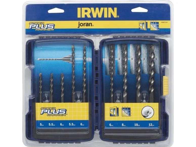 IRWIN hammerbor sæt SDS+ 10stk 5/5,5/6x110mm, 5,5/6/8/10/12x160mm