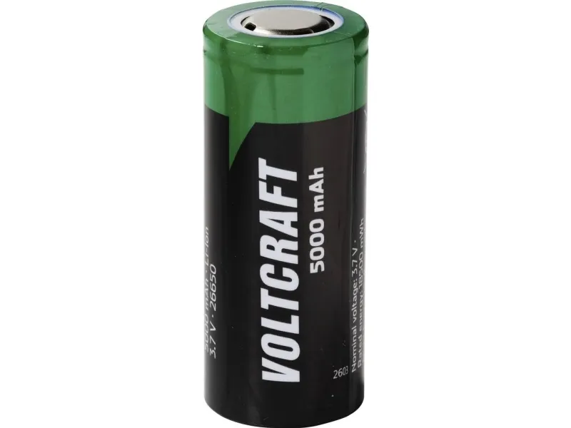 VOLTCRAFT spesialbatteri 26650 Flat-Top litium 3,7 V 5000 mAh 1 stk
