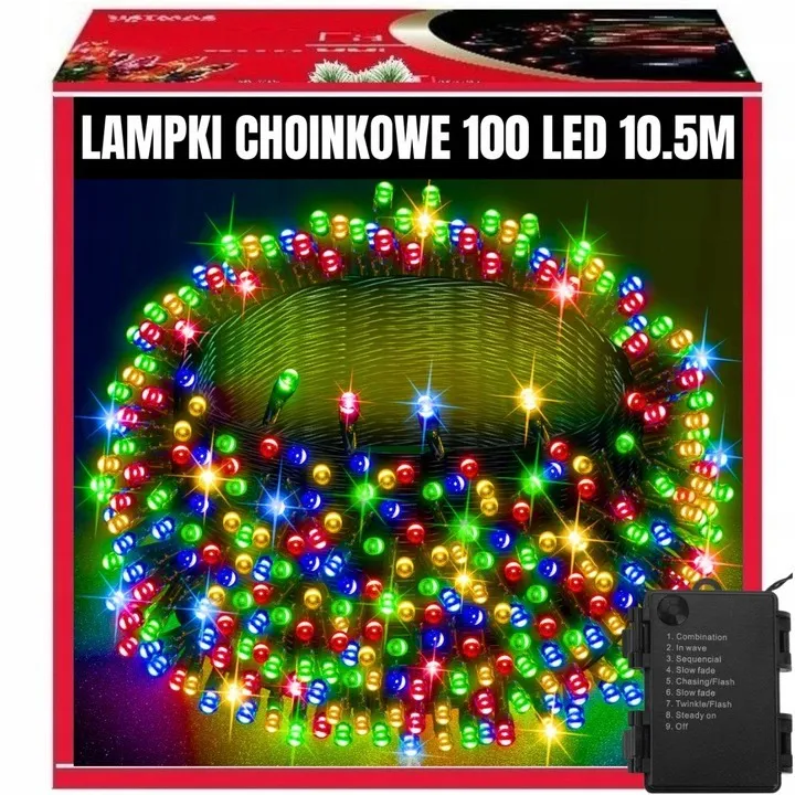 ExtraLink julelys | 10,5 m, 100 LED, varm, multicolor, på batteri