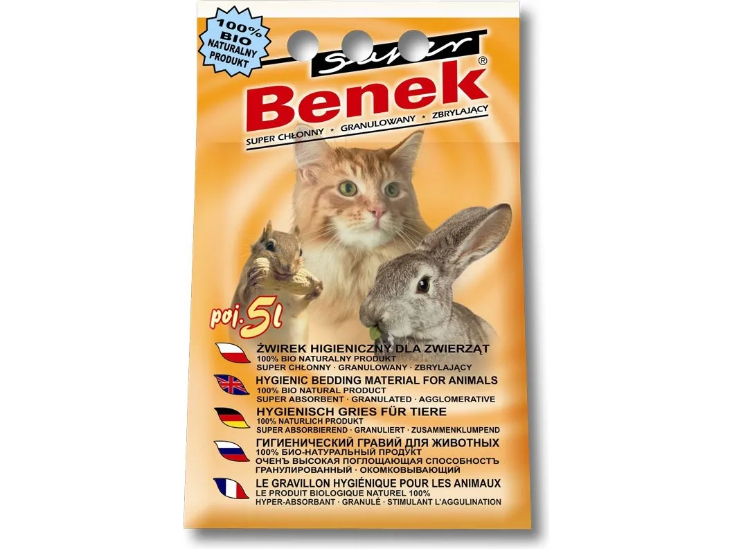 SUPER BENEK UNIVERSAL Kattegrus Bentonit grus Naturlig 5 l