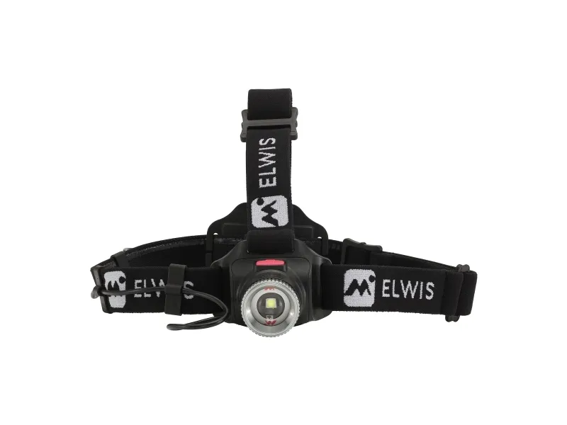 ELWIS LIGHTING Elwis PRO Blaze H380 pandelampe, 380 & 50 lumen, zoom, rødt safety lys bag, silikone på hovedbåndet
