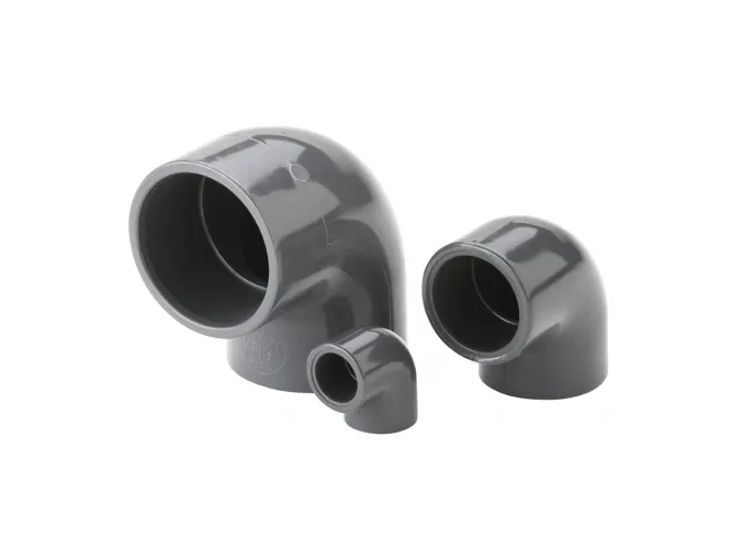 Fiap 2440, Polyvinylklorid (PVC), Buet festestykke til avløpsrør, Grå, 90°, 3,2 cm