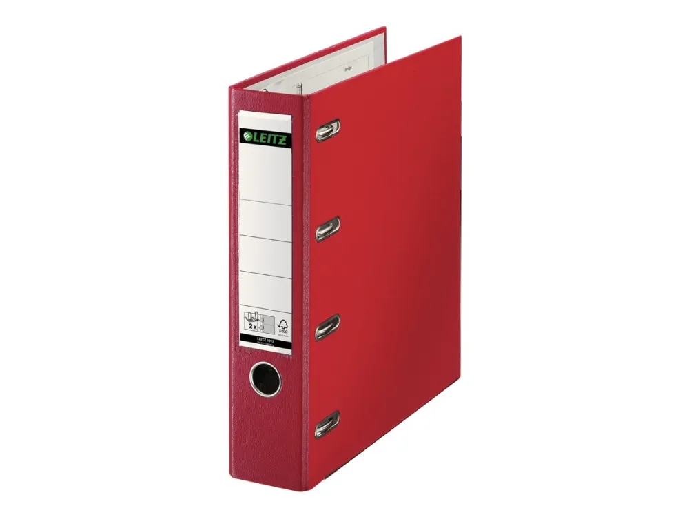 Leitz - Hevarmbuefil - bokryggbredde: 75 mm - for A5 (148 x 210 mm) - kapasitet: 1000 ark - landskap - rød