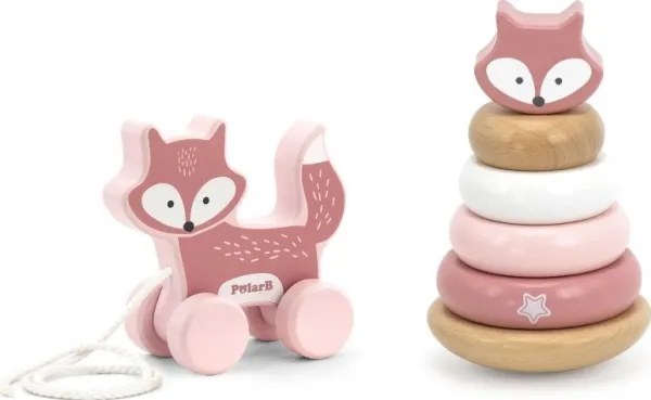 Viga Toys sett ekorn / kaste- eller trekkpyramide + drake-feste