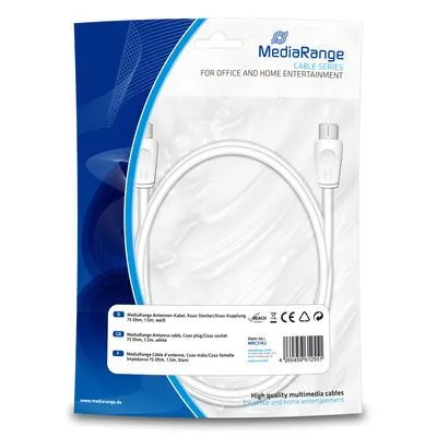 MediaRange MRCS162, Tilkoblingskabel, Hvit, 1,5 m