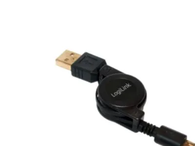 LogiLink CU0090, 0,75 m, USB A, Micro-USB B, USB 2.0, Hankjønn/hankjønn, Svart