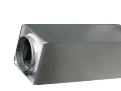 lyddæmp. Ø125 L=500 - LYR-125-500 nippel/nippel rektangulær galvaniseret