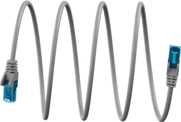 CAT 6A patchkabel U/UTP, grå, 20 m - kobber