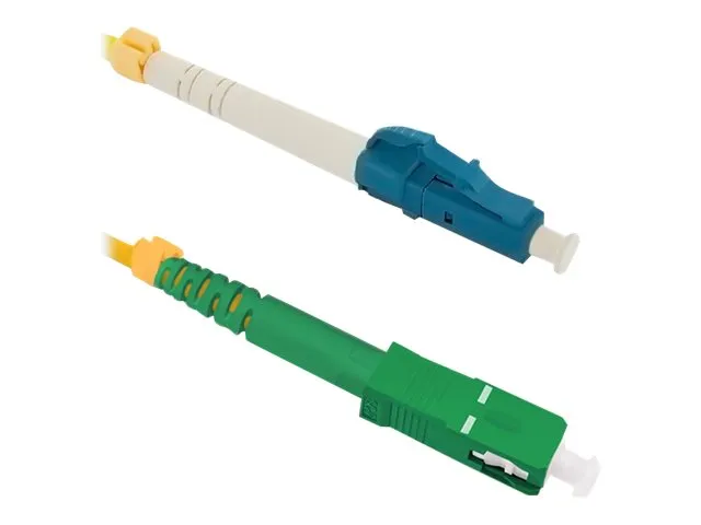 Qoltec - Koblingskabel - LC/UPC-enkeltmodus (hann) til SC/APC-enkeltmodus (hann) - 25 m - fiberoptisk - simpleks - 9 / 125 micron - G.652D - halogenfri - gul