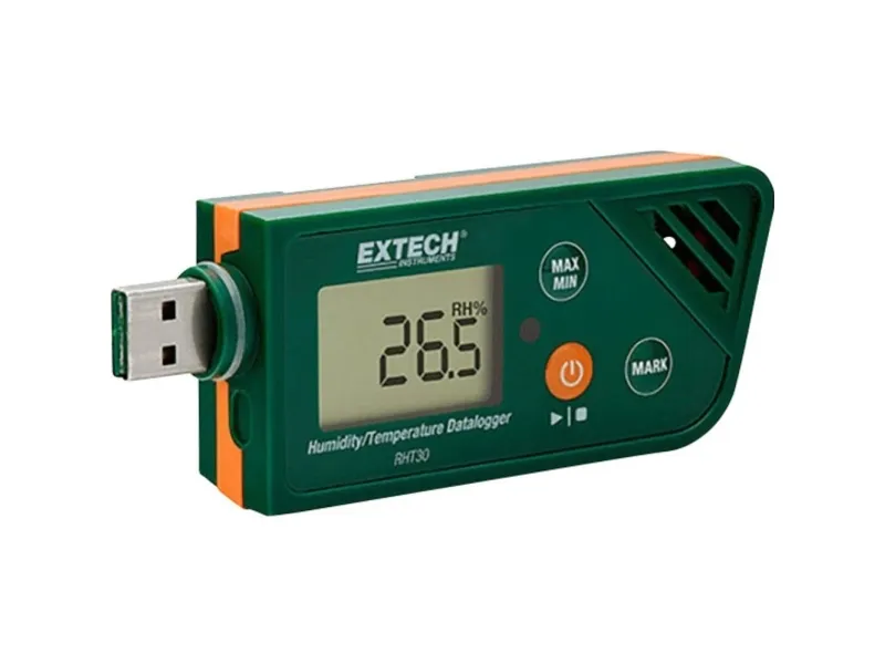 Extech RHT30-D RHT30 multidatalogger kalibrert (DAkkS) Måler: luftfuktighet, temperatur -30 til +70 °C 0.1 til 99.9 % RF PDF-funksjon