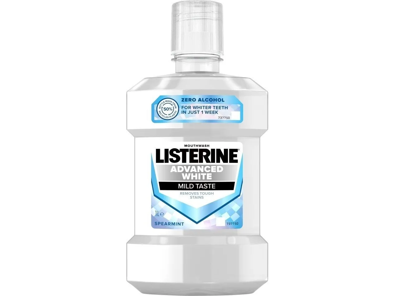 JOHNSON Listerine Advanced White munnskyllevæske (mild smak) 1L