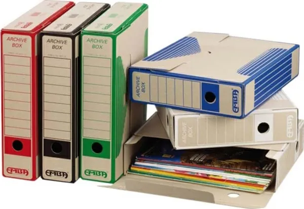 Emba Box arkiv, A4, 75mm, svart, Emba