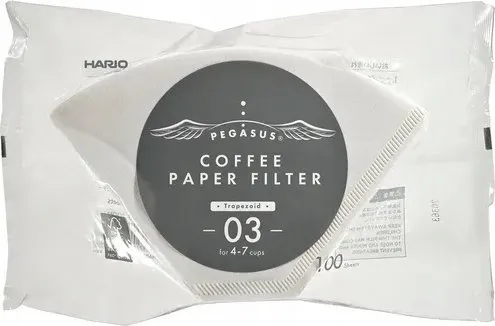 Hario papirfiltre hvite PEGASUS 03 100 stk