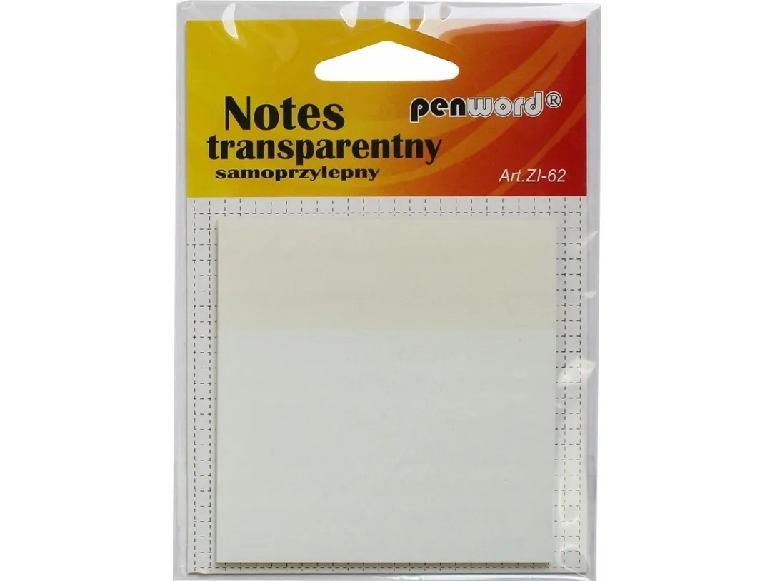 Stickn Notes gjennomsiktig selvklebende 75x75mm 50K