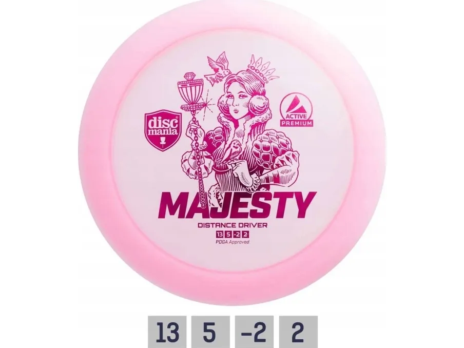 Discmania Pink Diskgolfo diskas Distance Driver MAJESTY Active Premium Rožinė