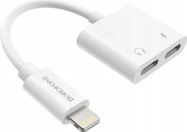 USB-adapter Borofone Lightning - Lightning x2 hvit (6931474739605)