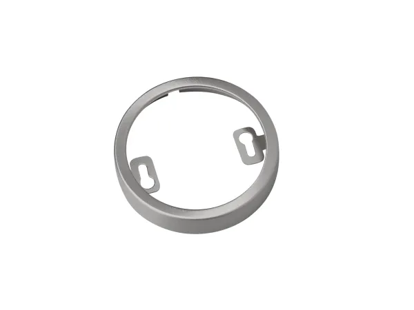 Påbygningsring med lav indbygningshøjde til Thin G2 Børstet stål, til påbygningsmontering. Højde 13 mm, Ø70 mm.