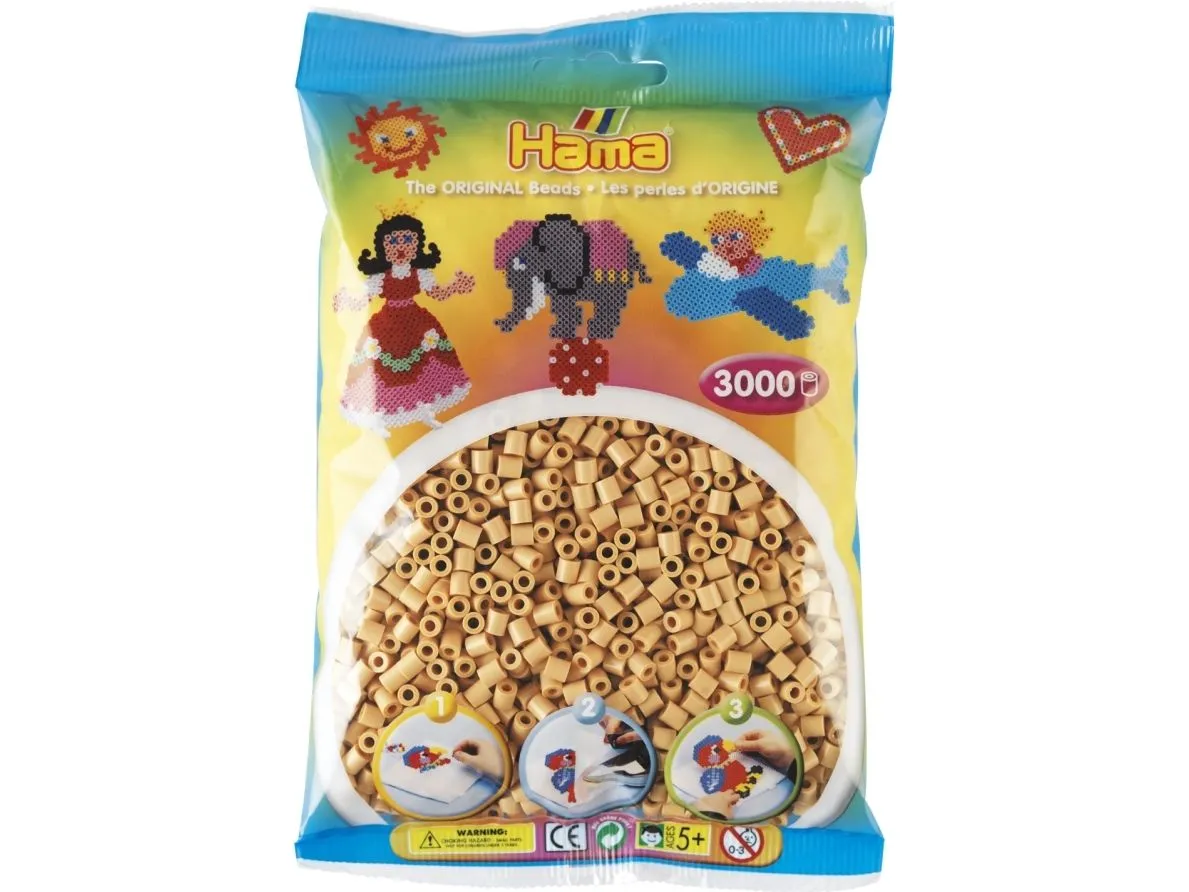 Hama Beads 201-27, Beige, Rørperle, 3000 stykker