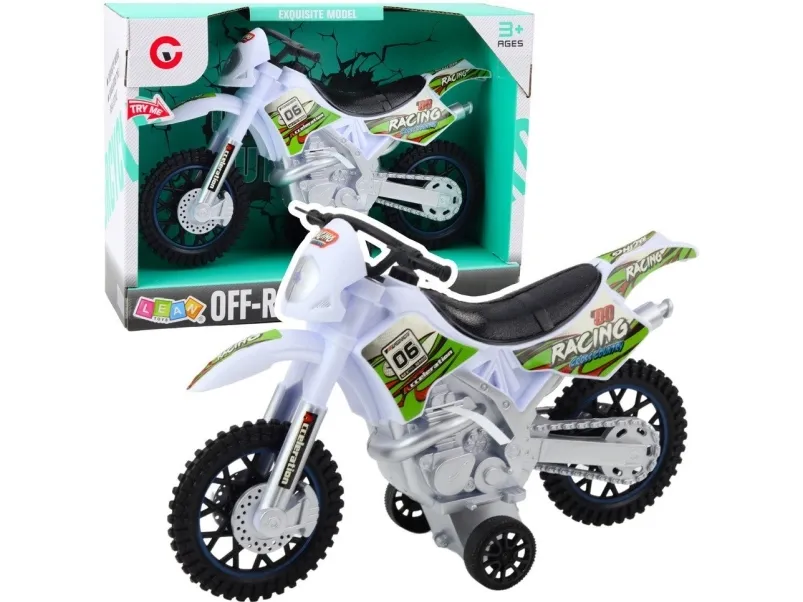 LeanToys motorcross off-road med lys og lyd, hvit